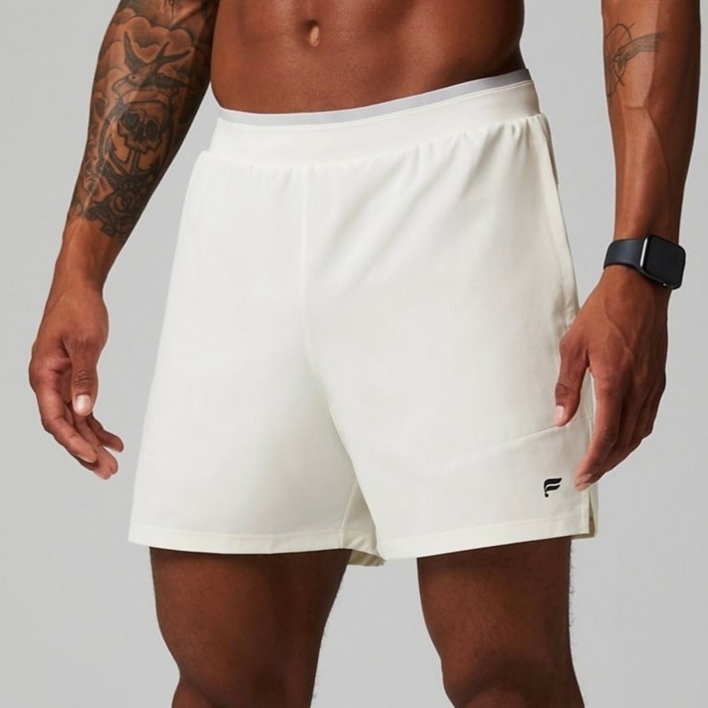 Fabletics Men's Bone Fundamental II Lined Shorts Sz Large Minimalist Activewear